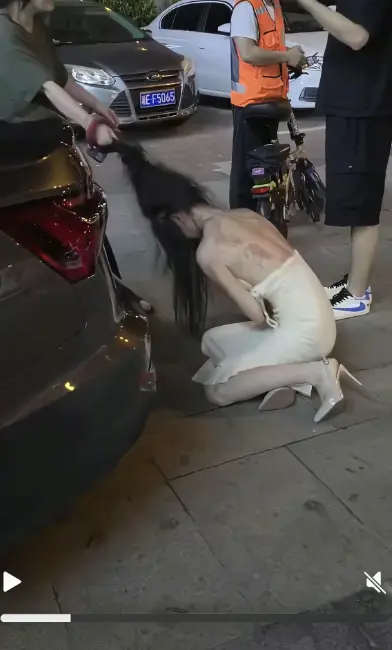 《白裙女子被抓头发跳河》后续全记录高清播放-白裙女子被抓头发跳河事件始末完整版-小三疑云现场视频无广告在线观看